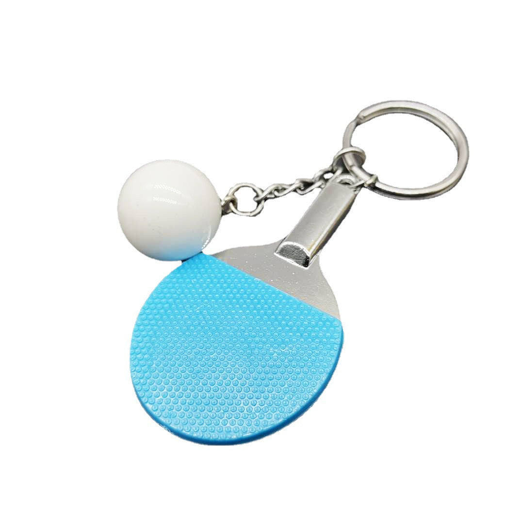wholesale Metal Mini Real Table Tennis Racket Keychain